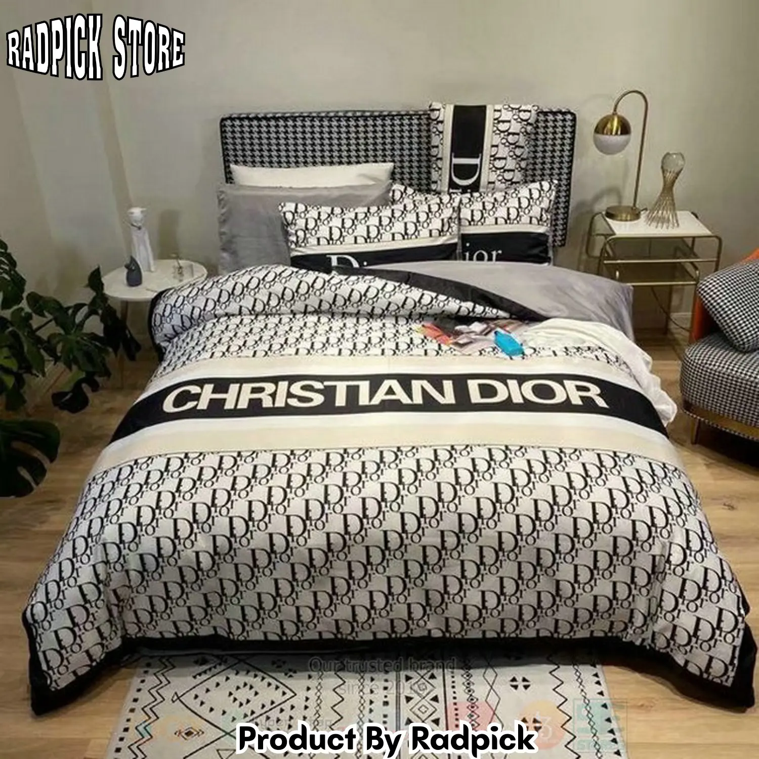 Radpick best christian dior whiteblack inspired duvet cover bed sets rp3278364